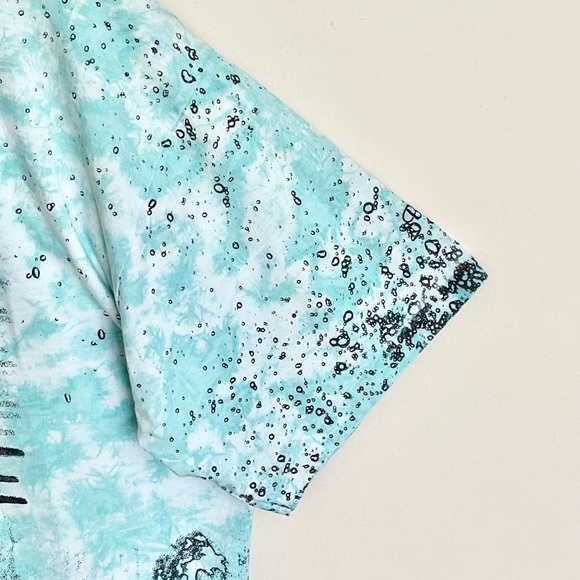 Vintage 90s Dive All Over Scuba Ocean Bubble Print Aqua Tie Die T Shirt Adult XL - Picture 7 of 16